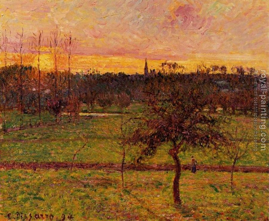 Camille Pissarro : Sunset at Eragny